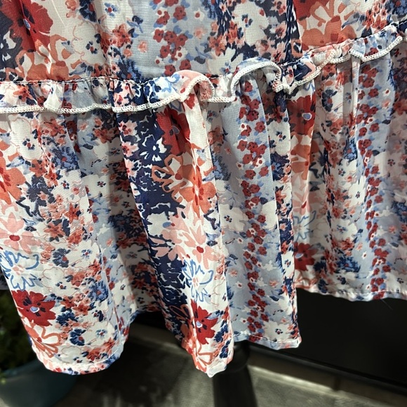 Sincerely Jules Tiered,spaghetti strap,lettuce ruffle,elastic waist,floral,lined - Picture 5 of 10